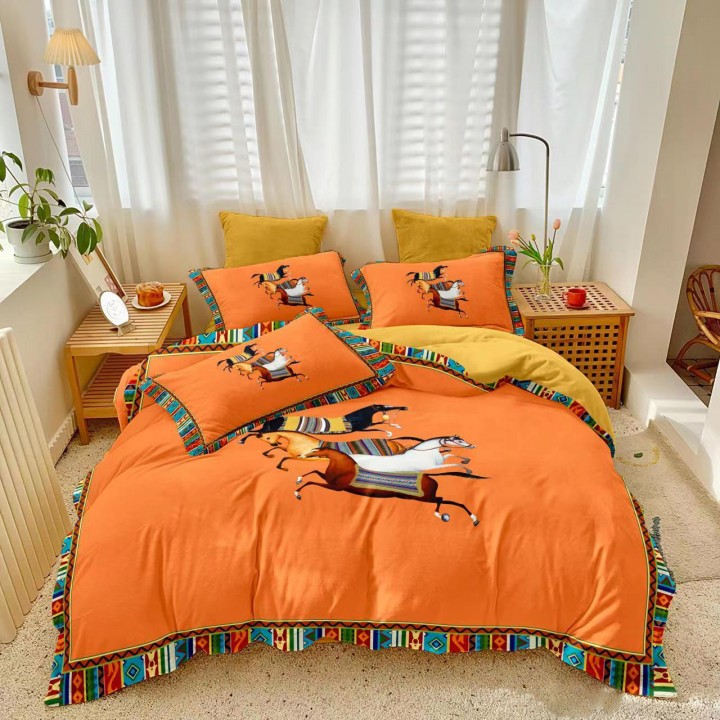 Комплект постельного белья «El Inka Orange» (евро; мако-сатин: 100% египетский хлопок)