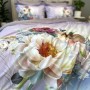 Комплект постельного белья «Симфония пионов», цвет: лиловый (дуэт; мако-сатин: 100% египетский хлопок)