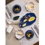 Блюдо сервировочное «Clams», цвет: синий, коллекция Sea Treasures (36,7х22х3,2 см; фарфор)