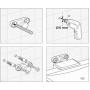 Полка стеклянная «Sauer» (53х2,3х13 см; латунь, уплотнительные пластиковые прокладки, закаленное матовое стекло)